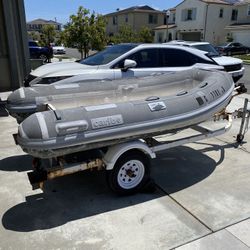 10ft caribe Inflatable Hard Bottom Rib /dingy With Trailer 