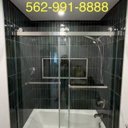 Frameless Shower Glass Doors Double Sliding 