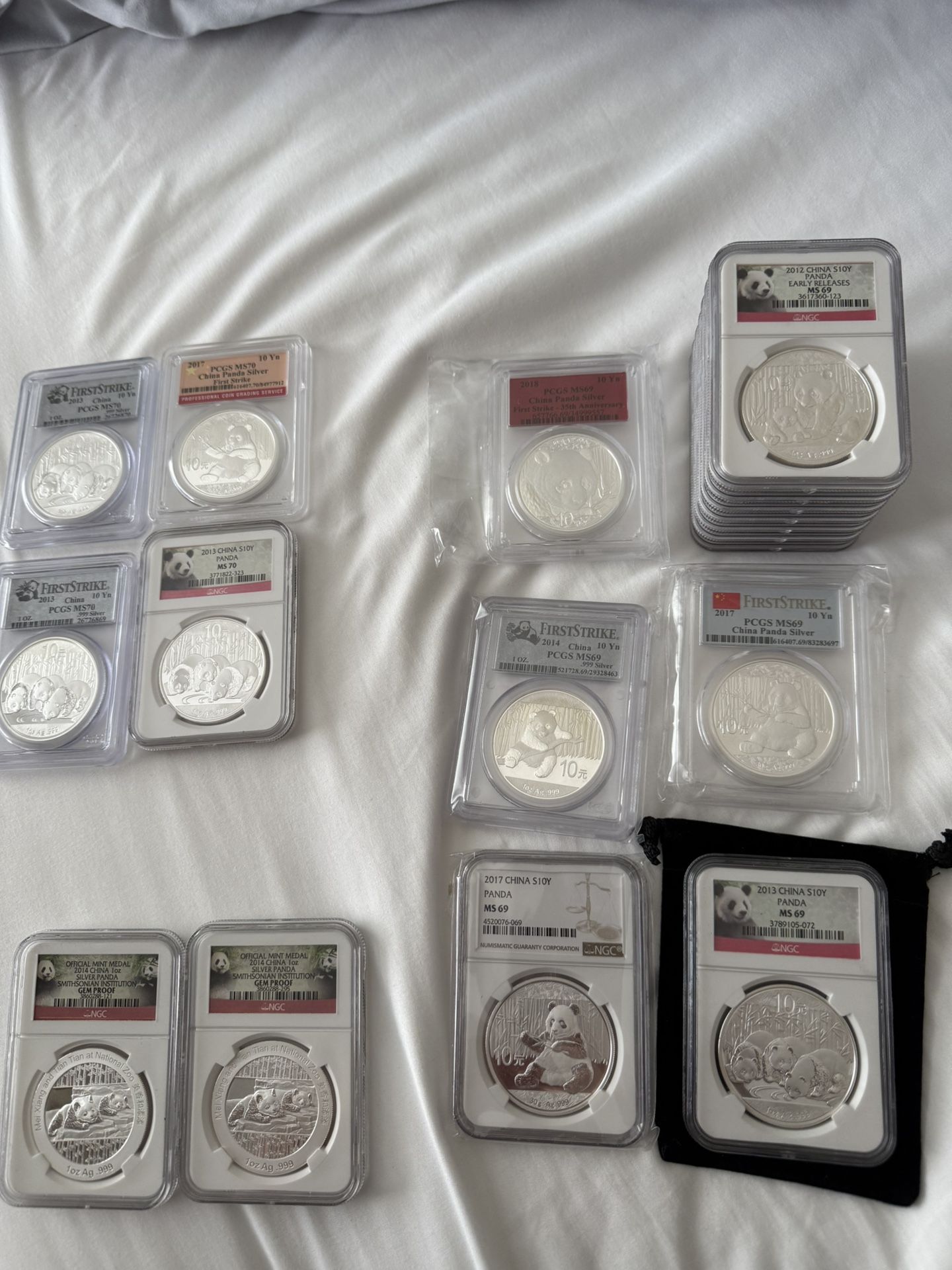 1 Oz Silver Pandas Uncirculated  PCGS/NGC