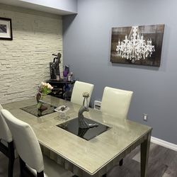 Dining Set -table 4 Chairs And Bench