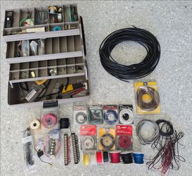 Misc electrical wire, tools, and organizing case