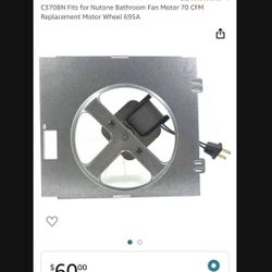 Broan-NuTone C370BN  Bathroom Fan New Paid $55