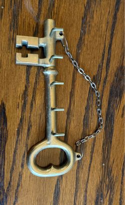 Vintage Solid Brass Skeleton Key Holder