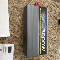 12V 3000W Pure Sine Wave Inverter, 12V DC to 110V/120V AC, w/ 4AC Outlets