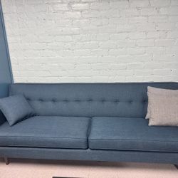 Mid Century Modern Blue Sofa