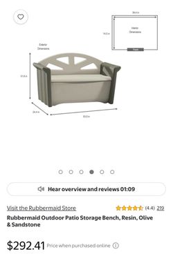 rubbermaid outdoor patio storage bench