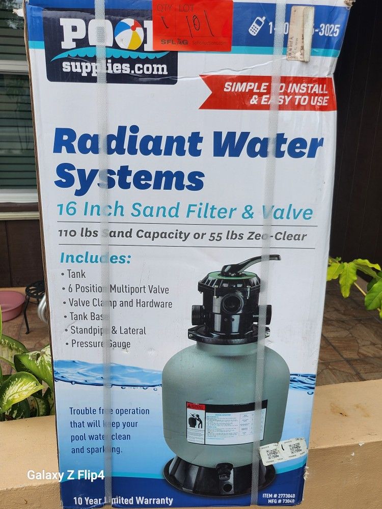 Radiant Sand Filter W/Valve (contact info removed) New Unopened