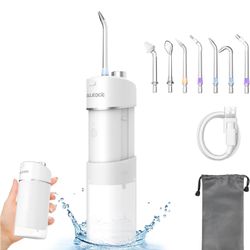 Water Flosser for Teeth Portable Water Dental Flosser for Teeth Cleaning and Flossing Cordless Mini Oral Irrigator with 3 Modes 7 Jet Tips for Kids Ad