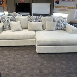 Big Soft Cream Beige Sectional Couch