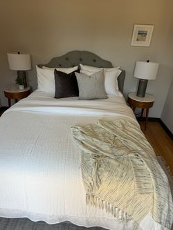 Queen bed frame with mattress