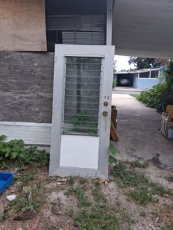 Exterior Door with Glass Louver Window,mobile home aluminum"72"×32.5"×2"