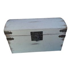 White Distressed Wood Wedding Card Box
