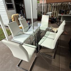 Glass Dining Table With 6 Chairs