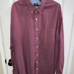 IZOD Men 2XLT Button Up Shirt