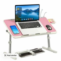 PHANCIR Adjustable Lap Desk with 3 USB Ports , Laptop Stand Bed Tray with Mini Fan