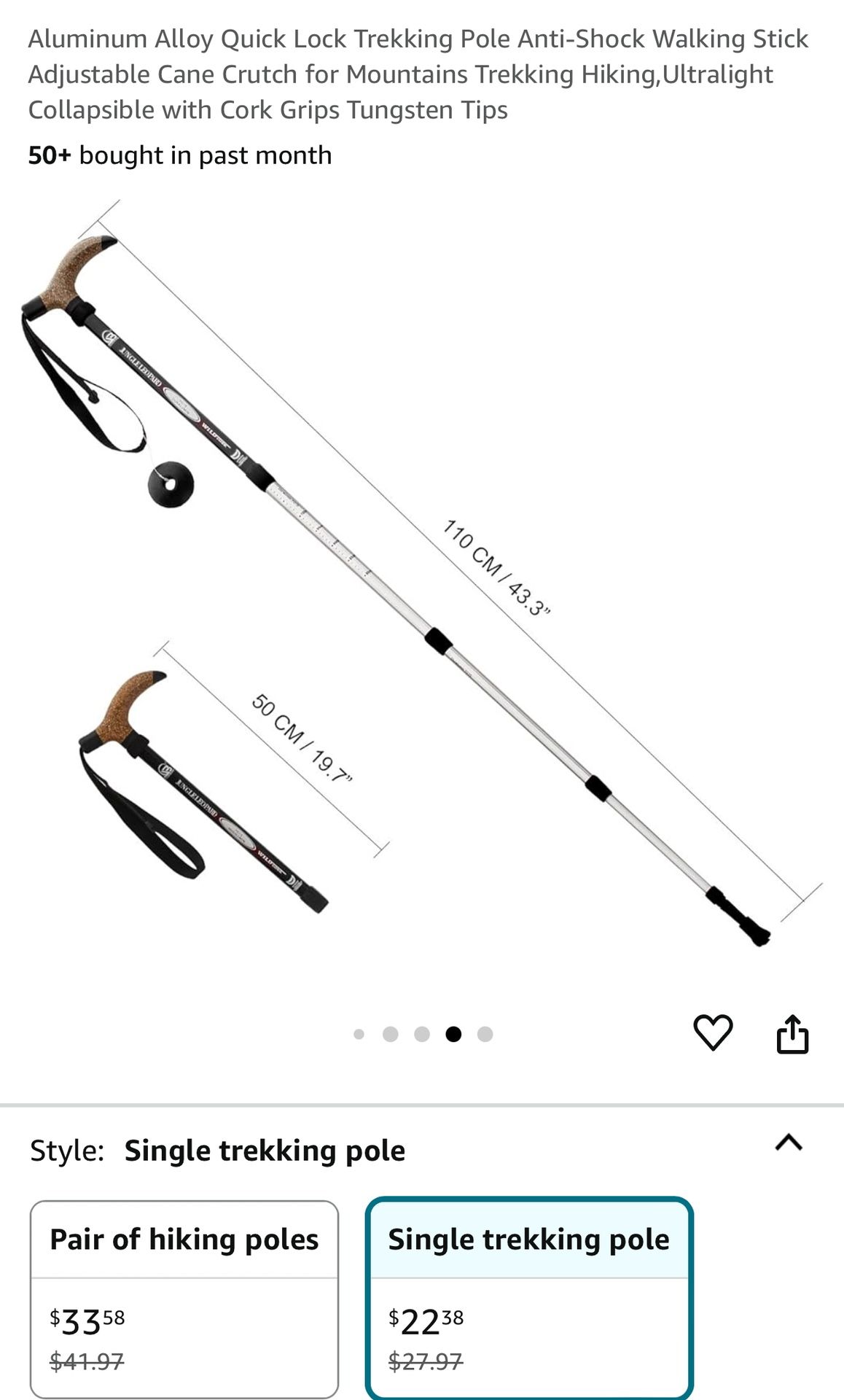 Aluminum Alloy Quick Lock Trekking Pole Anti-Shock