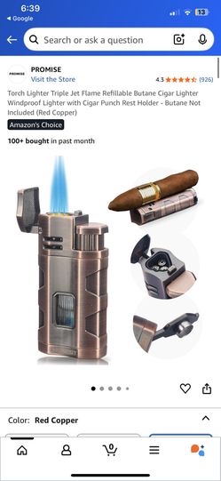 Torch Lighter Triple Jet Butane Lighter Honest