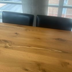 8 Black Leather Dining Chairs