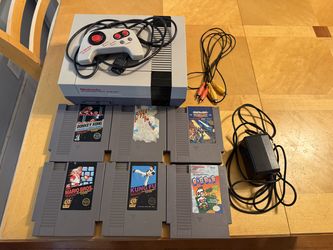 Original Nintendo NES Console Bundle – 6 Games + NES Max Controller – Tested & Working