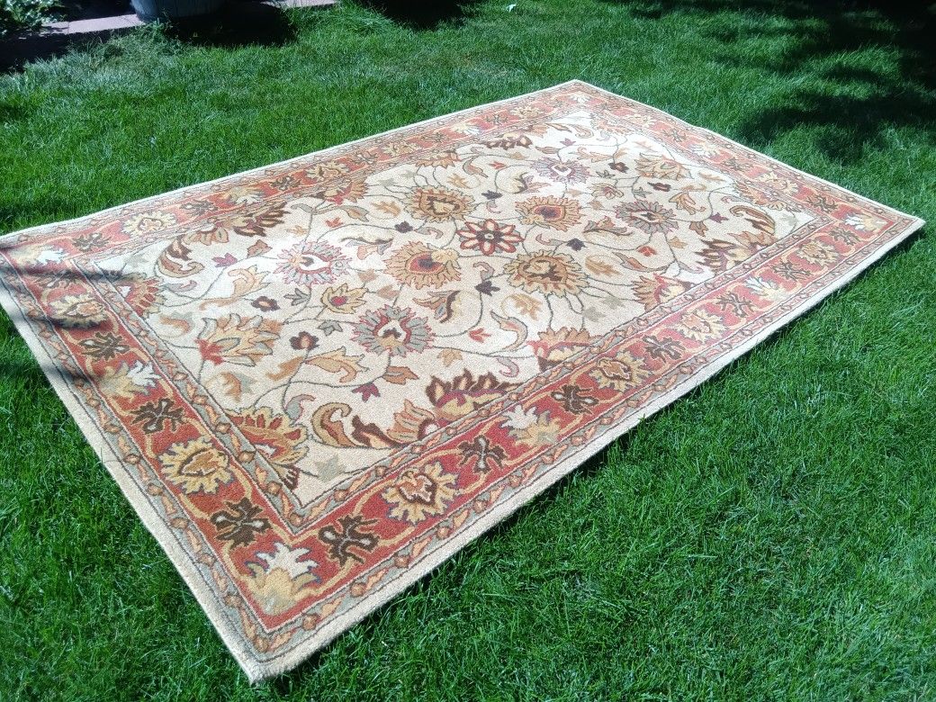 Surya Wool Indian Rug Carpet Living Room 98" X 62"