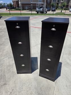 Set of 2 Black Filing Cabinets – $50 for Both
