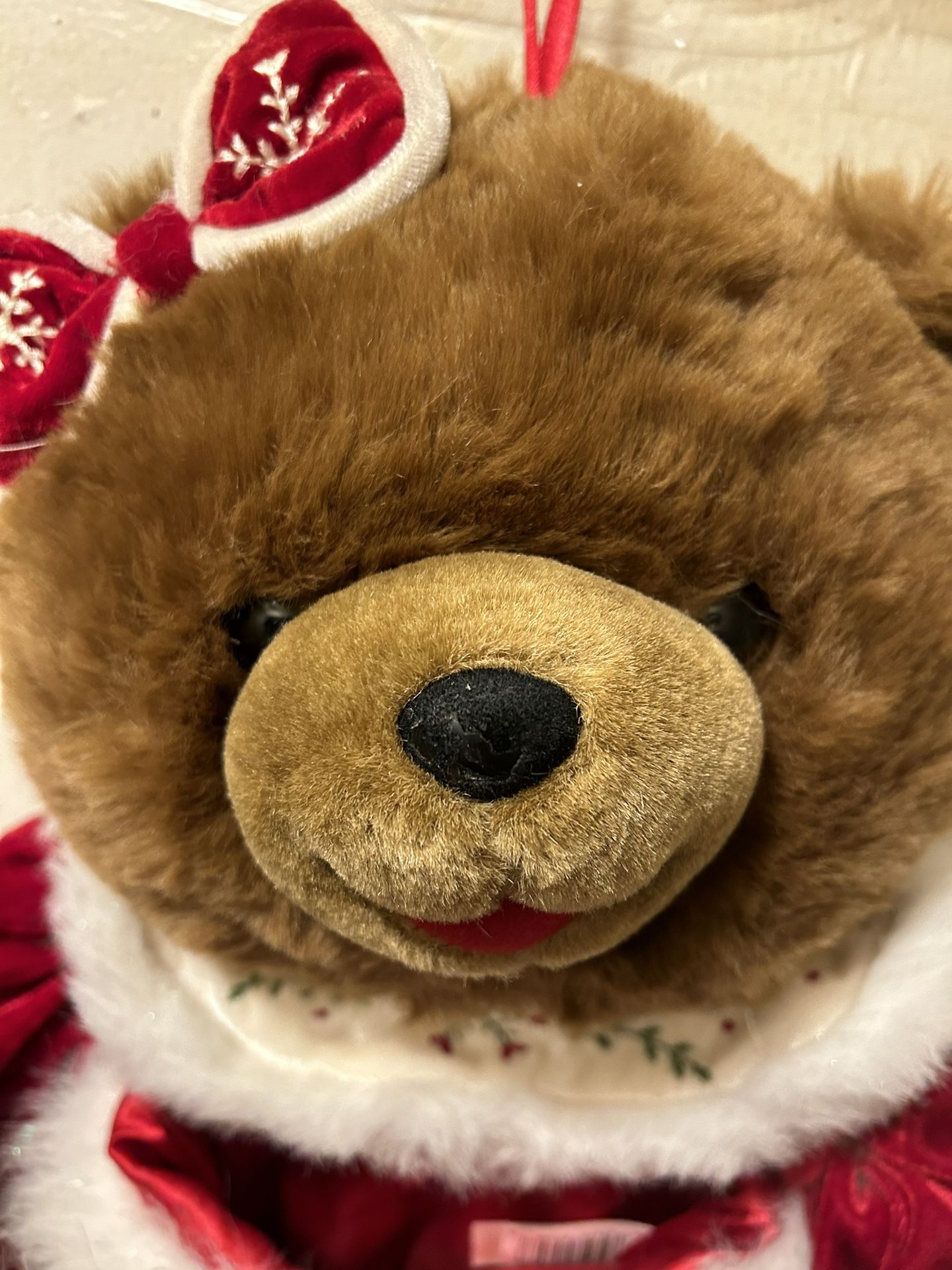 Plush Teddy Bear Christmas Stocking