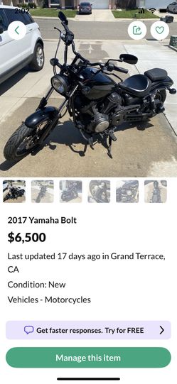 2017 Yamaha Bolt
