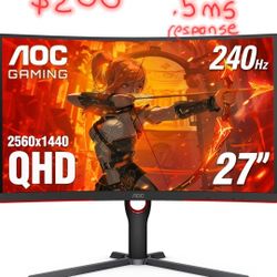 AOC 27" Curved Gamimg Monitor 240hz .5ms Refresh