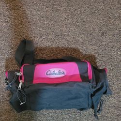 Cabela's 15" Duffle Bag Pink / Gray Overnight Gym Carry On Duffel 15x8x6"