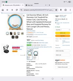 NEW 48" Cat Exercise Wheel – Indoor Cat Treadmill – Carpeted Running Wheel – Natural Wood Finish