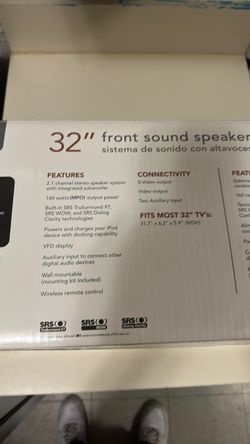 32" Front Sound Speaker System 2.1 Channel
