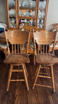 2 Solid Oak Barstools