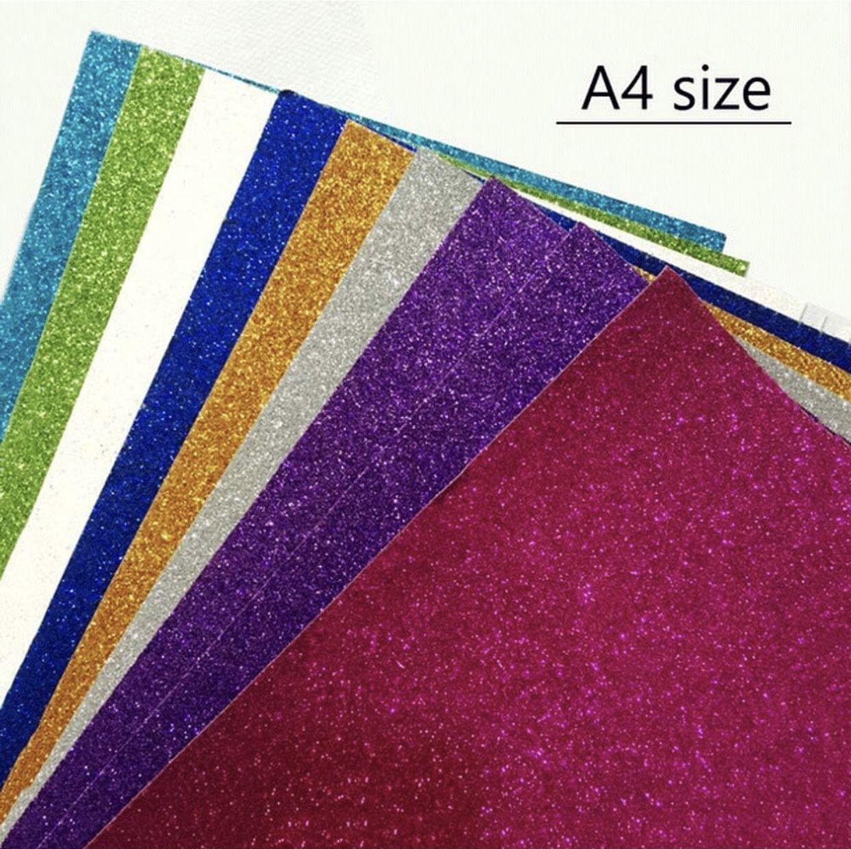 30Sheets Vinyl Glitter Cardstock Paper Sheets, Sparkle Vinyl Shinny Craft Sheets, SelfAdhesive