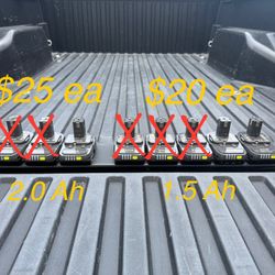 RYOBI 18V 2Ah & 1.5Ah Batteries **See Photo/Description For Pricing**
