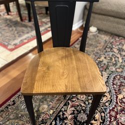 Black Metal And Wood Dining Chairs