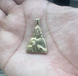 10k Gold Jesus Head And Body Religious Pendant Dije Oro 10 Kt 