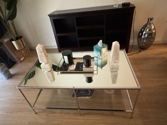 Glass and Chrome Two-Tier Coffee Table