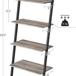 Ladder Shelf, 4-Tier Bookshelf