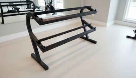 Black Steel 2 Tier Dumbbell Home Gym Weight Rack! Excellent condition! 54x21x32in