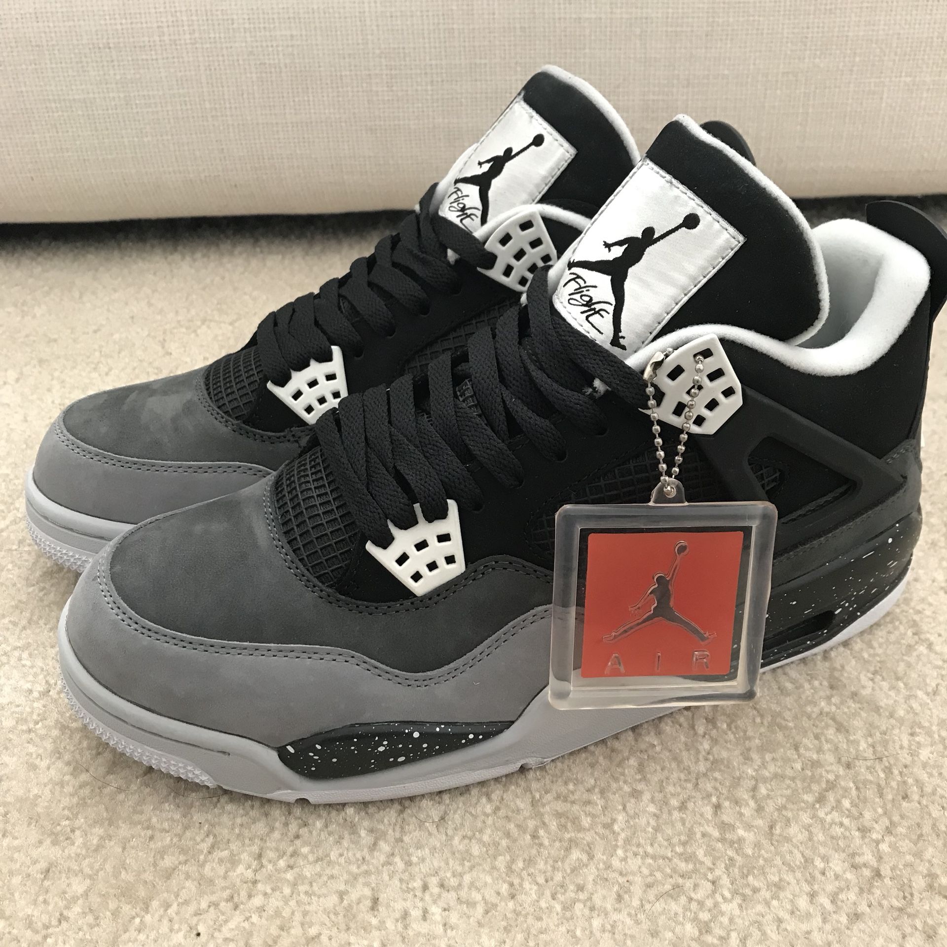 New Air Jordan 4 Black Grey Size 10