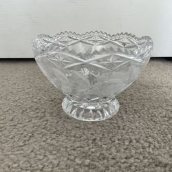 Vintage Lad, Crystal compote, or footed bowl