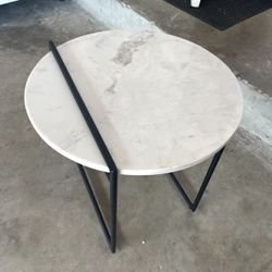 New White Marble End Table, Size : 22D x 19 H. Was $200 