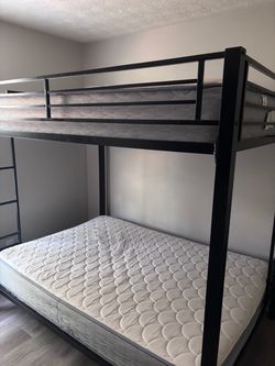 Full Size Bunk Bed Set + TV stand