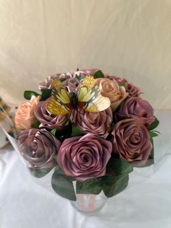 Handmade Ribbon Rose Bouquet