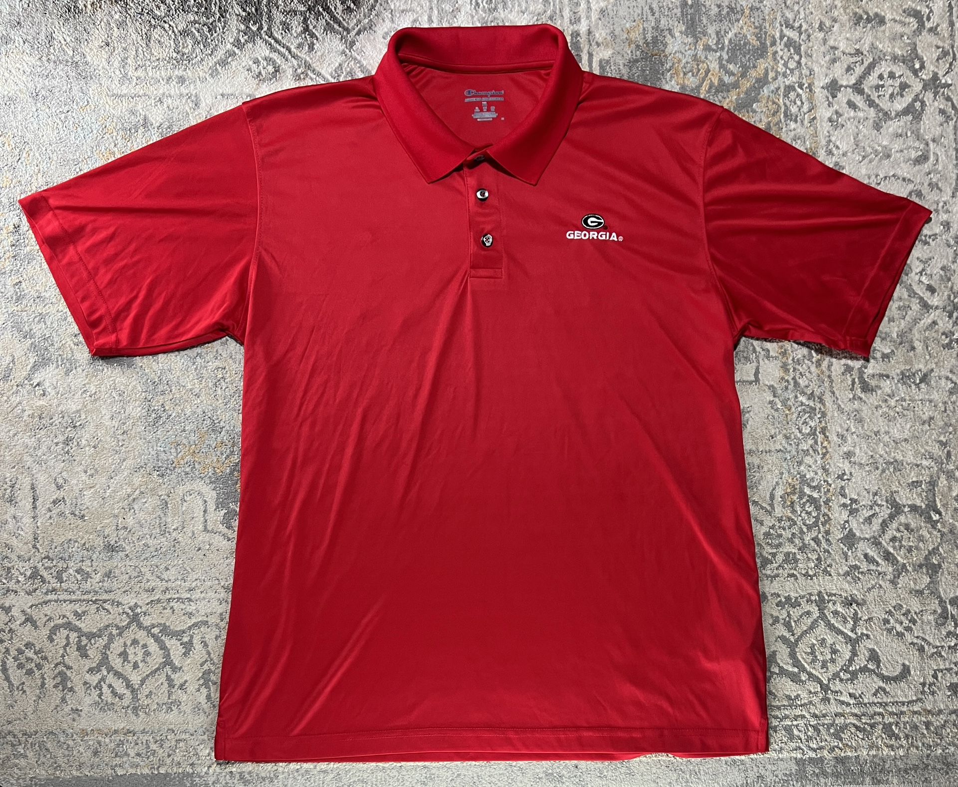 Georgia Bulldogs Polo Shirt Men's XL Red Short Sleeve Champion UGA Dawgs Golf  