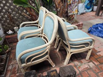 Set of 4 Rattan Chairs