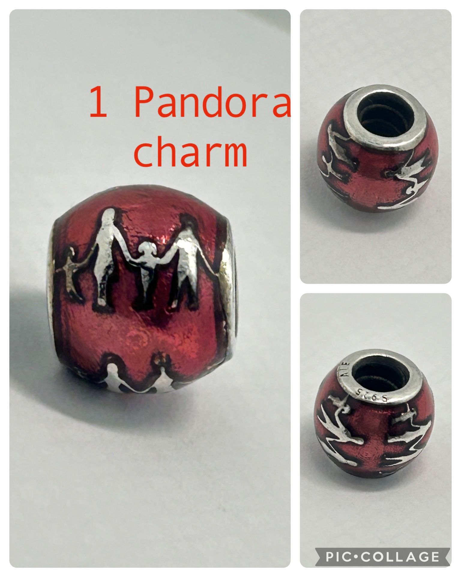 1 Pandora family bonds red enamel charm