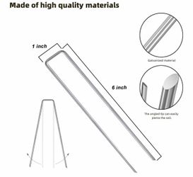 Oligei - Heavy Duty 6” Galvanized Garden Stakes - 24 Pack