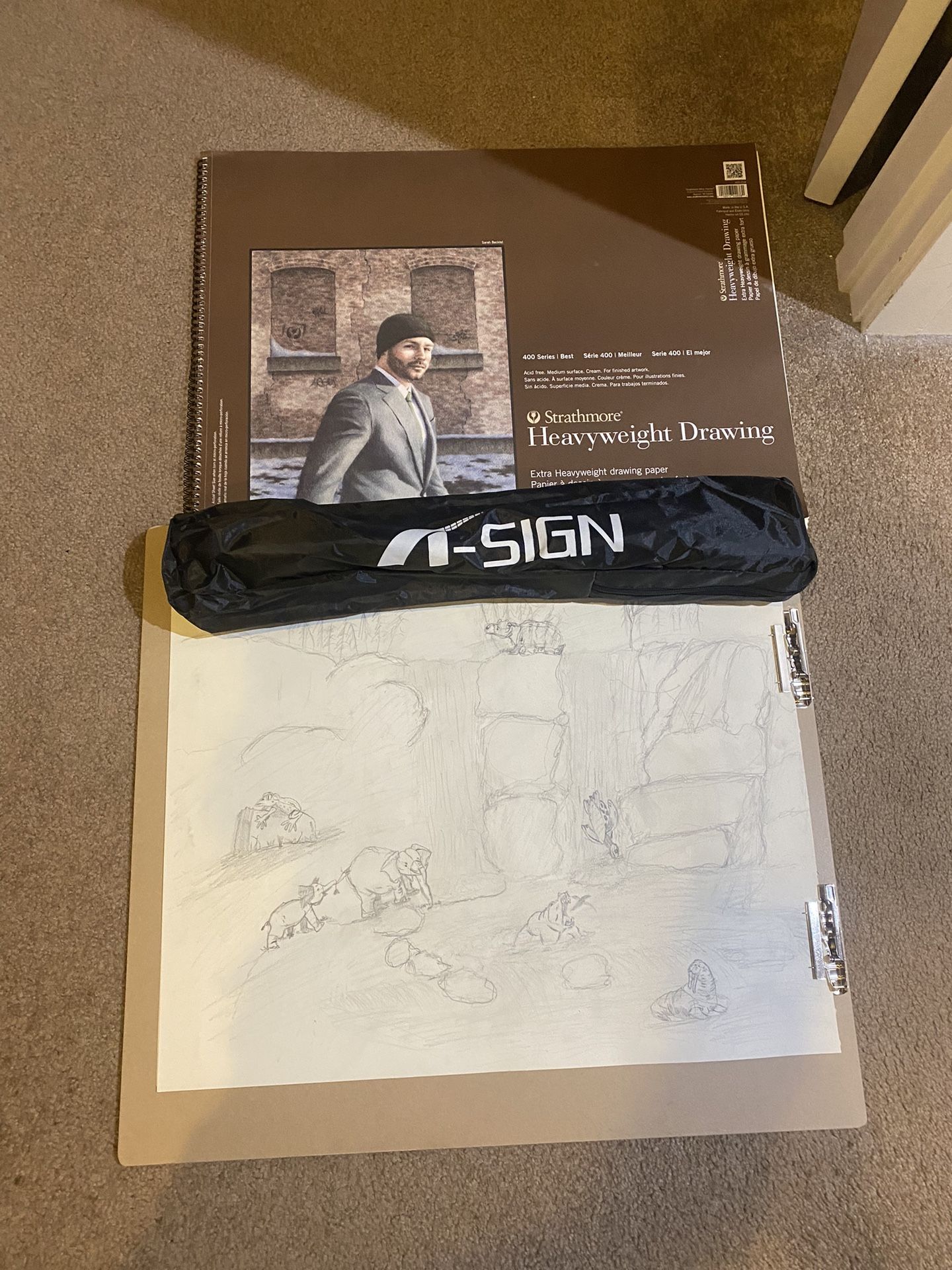 Heavy Weight Drawing Paper, Artist Sketch Tote Board, Poster Easels For Painting Canvas