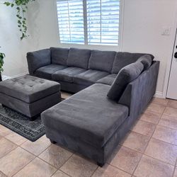 L Shape Couch Grey 